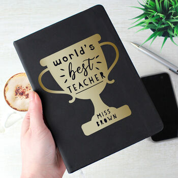 Personalised Worlds Best Teacher Hardback Notebook, 2 of 2