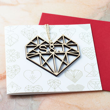 Geometric Heart Valentine's Card, 2 of 8