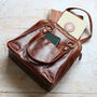 Leather Tote Bag With Pocket, Distressed Brown, thumbnail 3 of 6