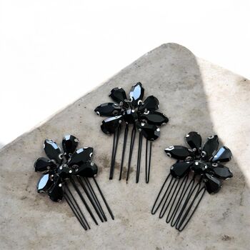 Black Crystal Hair Comb Set, 2 of 3
