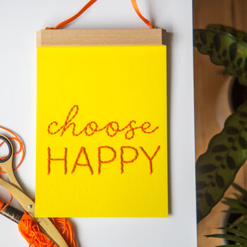 Choose Happy Banner Embroidery Kit, 2 of 4