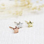 20th Anniversary Sterling Silver Star Message Earrings, thumbnail 4 of 7