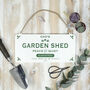 Personalised Hanging Metal Garden Shed Sign, thumbnail 1 of 9