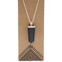 Gemstone Flat Pencil Pendant Black Agate, thumbnail 7 of 8