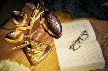 Handmade Solid Copper And Brass Bedside Lamp, 6 of 6