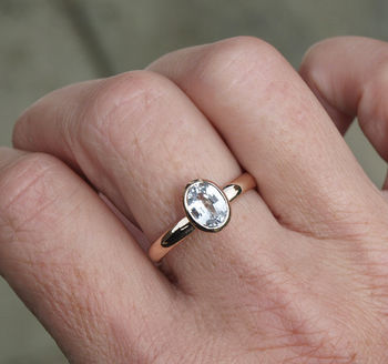 White Sapphire Rose Gold Ring, 5 of 5