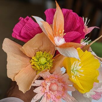 Pink Crepe Paper Flower Craft Kit, 5 of 5