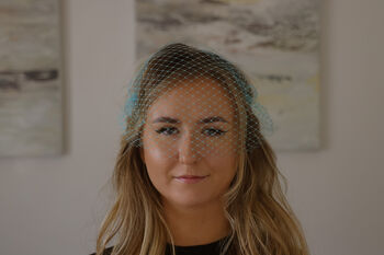 Turquoise And Oyster Silk Padded Headband 'Everlee', 5 of 11