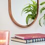 Oval Antique Copper Hanging Chain Wall Mirror, thumbnail 2 of 4