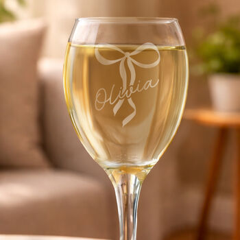 Personalised Bow Wine Glass Gift Boxed, 3 of 5