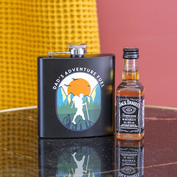 Personalised Dad's Adventure Fuel Travel Hip Flask, 2 of 2