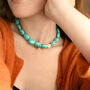 Chunky Turquoise Bead Necklace, thumbnail 4 of 6