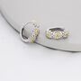 Sterling Silver Daisy Chain Huggie Hoop Earrings, thumbnail 4 of 10