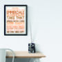 Personalised 'Favourite Things' Framed Print: Oranges, thumbnail 5 of 6