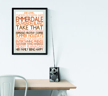 Personalised 'Favourite Things' Framed Print: Oranges, 5 of 6