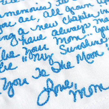 Personalised Embroidered Handwriting Wedding Dress Patch, 4 of 5