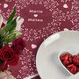 Personalised Ditsy Heart Table Runner Red, thumbnail 1 of 4