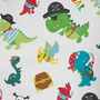 Pirate And Dinosaur Wrapping Paper Roll Or Folded, thumbnail 2 of 2