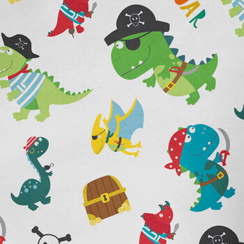 Pirate And Dinosaur Wrapping Paper Roll Or Folded, 2 of 2