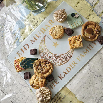 Personalised Eid Al Fitr Large Glass Serving Board, 3 of 5