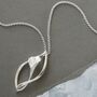 Sterling Silver Calla Lily Ellipse Necklace, thumbnail 5 of 6