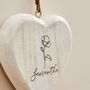 Personalised Birth Flower Wooden Hanging Heart, thumbnail 2 of 4