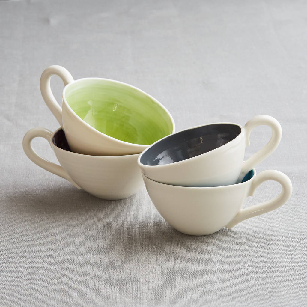 handmade porcelain  coffee  and cappuccino cup  by penny 
