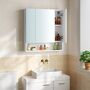 Bathroom Mirror Cabinet Open Compartment Wall Shelves, thumbnail 1 of 11