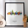 Worcester Skyline Portrait Print And Box Canvas, thumbnail 1 of 5