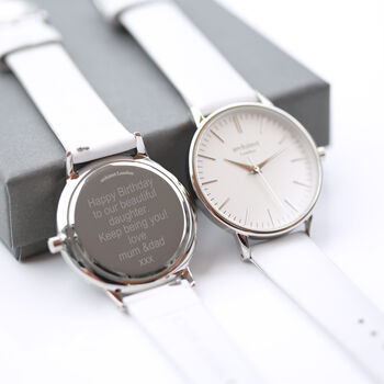 Ladies Architect Silver Blanc Watch With Wite Strap, 2 of 4