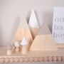 Woodland Nursery Shelf Decor Mountains And Mushrooms White, Cream, Beige, thumbnail 1 of 5