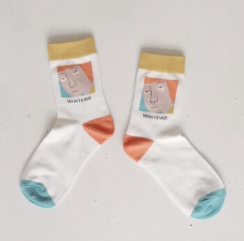 Funny Block Colour Quarter Length Socks, 5 of 6