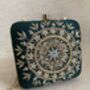 Emerald Green Mandala Design Square Clutch Bag, thumbnail 6 of 10