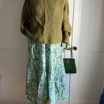 Green Blue Floral Maxi Dress, 4 of 4
