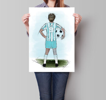 Personalised Boys Football Sketch Print, 3 of 6