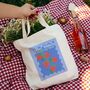 'Strawberry Stamp' Personalised Teacher Tote Bag, thumbnail 1 of 3