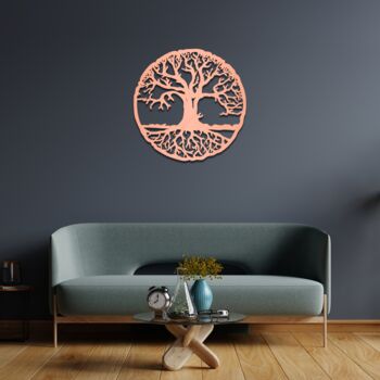 Circular Plywood Tree Of Life Wall Art Handmade In The UK, 4 of 9