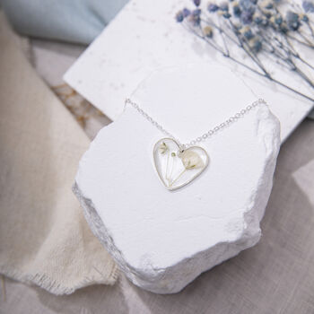 Baby Breath Heart Silver Or Gold Plated Necklace, 3 of 3