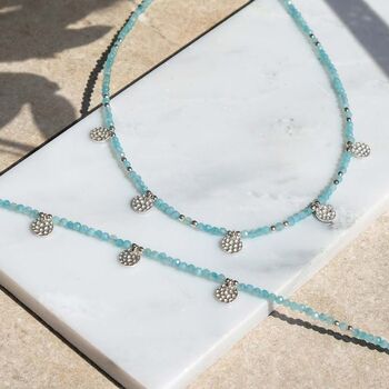Aegean Amazonite Silver Anklet, 5 of 9