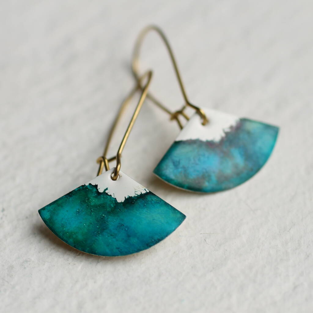 Seascape Teal Turquoise Earrings, 1 of 4