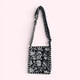 Mini Cross Body Bag | Black And White Block Print Floral, thumbnail 1 of 5