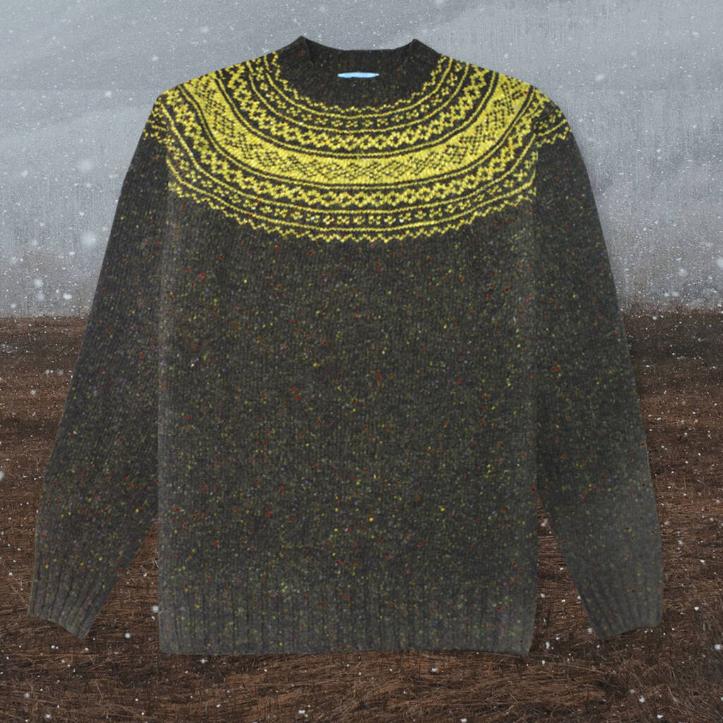 green fairisle jumper