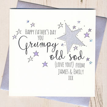 Personalised Glittery Grumpy Old Father's Day Card, 2 of 3