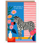 Colourful Stripes Flowers Zebra Sister Birthday Card, thumbnail 1 of 4