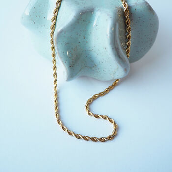 Gold Rope Necklace–18 K Gold Plated Waterproof Chain, 4 of 8