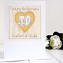 Personalised Golden 50th Wedding Anniversary Card, thumbnail 1 of 12