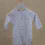 Embroidered White Cotton Baby Sleepsuit, thumbnail 1 of 6