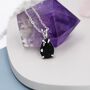 Sterling Silver Onyx Black Pear Cut Cz Necklace, thumbnail 3 of 12
