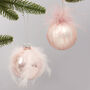 G Decor Pink And White Glass Christmas Baubles, thumbnail 1 of 4