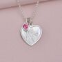 Personalised Girl's St. Christopher Heart Birthstone Necklace, thumbnail 2 of 9